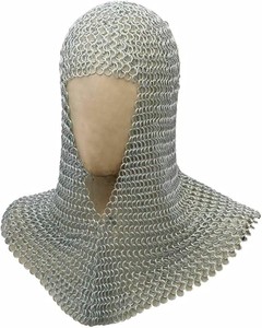 Capucha de malla de aluminio medieval con cadena, armadura de malla de cadena, disfraz renacentista - Product Image 4