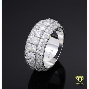 Stylish Moissanite Diamond 925 Sterling Silver Luxury Band <b>Ring</b> With <b>Large</b> Square Center Stone For Jewelry Distributors - Product Image 2