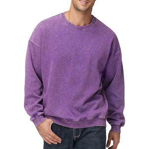 Sweat-shirts pour hommes à manches longues, respirants, effet délavé, vêtements pour hommes, 100% coton, sweat-shirts pour hommes effet délavé en vente - Product Image 1