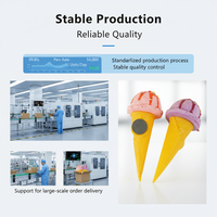 Vinilo Adhesivo para Refrigerador con Diseño de Helado Simulado, Bola de Helado Suave, Cono Crujiente, Decoración para Ventana, Postre, Pastel