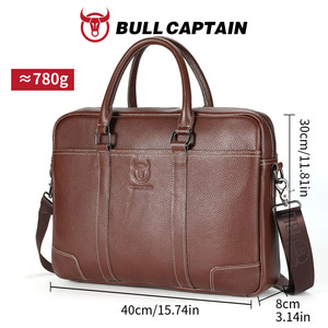Bolsos BULLCAPTAIN para hombre, bolsos para portátil, maletines de oficina, bolsos de mensajero, maletín de cuero para portátil, maletín de cuero de primera calidad para hombre - Product Image 6