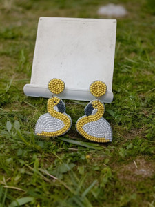 Pendientes Colgantes de Cuentas de Semillas con Diseño de Cisne, Bohemios, Unisex, Amarillo y Blanco, Joyería de Cuentas, de Moda, Elegantes, para Fiesta - Product Image 5