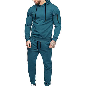 Ensemble de vêtements de sport pour homme, hiver, manches longues, polaire, imprimé à pois, sweat-shirt à fermeture éclair, pantalon de survêtement ample, ensemble de sport deux pièces - Product Image 1