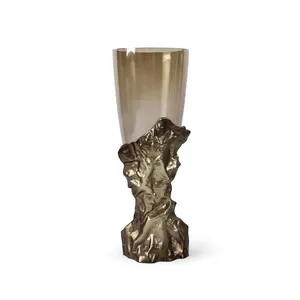 Fabricant de porte-bougies en or faits à la main pour les tables de mariage de luxe et les centres de table d'événements, décoration de centre de table multifonctionnelle - Product Image 1