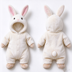 Mono de cordero personalizado para bebé, pelele de oveja, conjunto de felpa para bebé, mono con capucha de cordero, disfraz de animal para recién nacido - Product Image 5