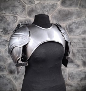 Cuirasse d'épaule en acier artisanale, armure médiévale de la Vague de Guerre, finition polie, thème antique - Modèle ME_LA_0134 de Marco Enterprises - Product Image 1