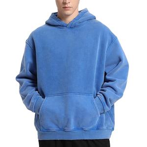 Logotipo personalizado Hombres Streetwear Pullover Sudadera con capucha de gran tamaño Lavado de algodón Sudadera con capucha Vintage Heavyweight Hoodie 2026 - Product Image 1