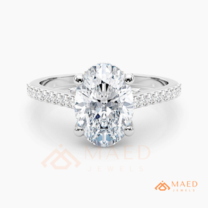925 Sterling Silver Oval Cut Moissanite Engagement Ring Pave Wedding Band Luxury Bridal Jewelry USA Gift - Product Image 5