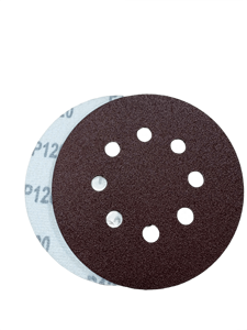 Disque abrasif 115 mm avec 8 trous à fixation auto-agrippante pour meuleuse d'angle, pour le meulage du bois et du métal - Product Image 1