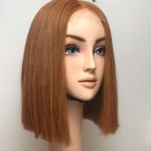 Wholesale Brown Orange Vietnamese Human Hair Extensions Raw Bone Straight <b>Wig</b> with <b>HD</b> <b>Lace</b> Virgin Hair Grade Bundle - Product Image 3