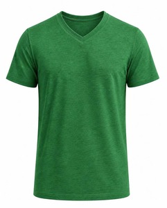เสื้อยืดคอกลมแขนสั้นผู้ชาย สีพื้น ผ้าถัก ทรงปกติ สไตล์ลำลอง สีเขียวอมฟ้า สีกรมท่า สีเทา สีแดง สีดำ - Product Image 6
