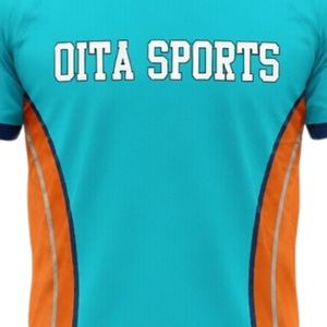 Conjunto de Camiseta y Pantalones Cortos de Netball Sublimados en Turquesa y Naranja para Hombre, Uniforme Deportivo de Poliéster con Franja Lateral, Ropa para Partidos - Product Image 5
