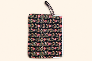 Housse florale pour ordinateur portable, housse de transport avec fermeture éclair pour le bureau, l'école et les voyages - Product Image 2