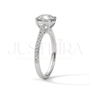 High Quality Round Cut Diamond <b>Ring</b> With Pave Settings 925 Sterling Silver for Women Fashion Jewelry Available at Export Price - Product Image 4