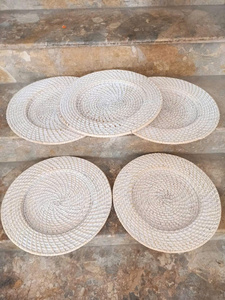 Plato Decorativo de Ratán Marrón, Diseño Europeo, Grabado, Tejido a Mano, Color Marrón Claro, Decoración para Mesa de Boda, Ecológico - Product Image 5