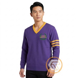 GREEK TREASURES GT-1807 Cardigan d'hiver personnalisé en acrylique brodé Omega, haute qualité, respirant, col en V, pour fraternité masculine Psi - Product Image 3