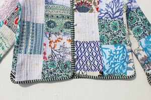 Chaqueta Acolchada de Algodón con Estampado Floral Étnico Bohemio, Transpirable, para Todas las Temporadas, para Mujer - Product Image 3