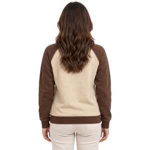 Sweat-shirt tendance pour femme, col rond court, en coton doux, taille côtelée, manches longues, design moderne, vêtement décontracté, OEM - Product Image 2