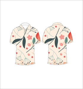 เสื้อเชิ้ตพิมพ์ลายดอกไม้สไตล์ฮาวายสีเบจแบบกำหนดเอง ผ้าโพลีเอสเตอร์ แขนสั้น ปกคอพับ ระบายอากาศได้ดี - Product Image 6