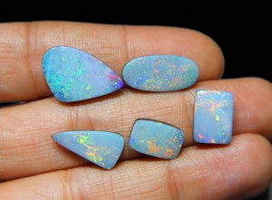 Australian <b>Opal</b> Doublet Cabochon Multi Color Fire Natural Loose <b>Opal</b> Jewelry Making - Product Image 2