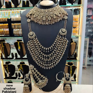 Elegante Conjunto de Joyería Étnica de Latón de Alta Calidad para Novia, Compromiso, Boda, Aniversario, con Baño de Rodio y Circonitas, Gargantilla Shadow - Product Image 1