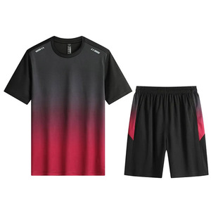 Ensemble short et t-shirt respirant personnalisé avec logo imprimé, meilleure vente, faible MOQ, tailles plus grandes pour hommes - Product Image 1