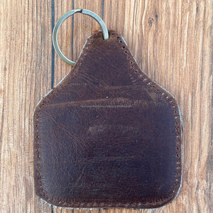 Porte-clés personnalisé en cuir de vachette véritable en relief au laser Porte-clés occidentaux en cuir de vachette de marque - Product Image 6