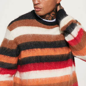 Pulls pour hommes en jersey de mohair de qualité supérieure, col rond, manches longues, 220g, anti-boulochage, dernier style, couleur personnalisée, marque privée - Product Image 5