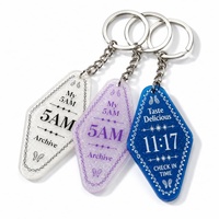 Porte-clés personnalisé en acrylique pour hôtel/motel, avec logo et numéro de chambre, étanche, léger, tendance, vente en gros