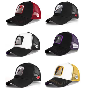 TRADE IN MFG Casquette de camionneur Anime en maille réglable unisexe à 6 panneaux, style décontracté, avec design de panneau avant à impression feuille personnalisée et appliqué - Product Image 2