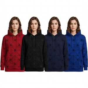 NEXTEX Women's <b>Spider</b> Web Print <b>Hoodie</b> Halloween All Over Pullover Kangaroo Pocket Drawstring Hood Streetwear - Product Image 1