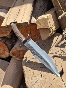 Cuchillo de Caza de Acero al Carbono con Hoja de Punta Caída y Mango de Madera, Cuchillo de Supervivencia para Exteriores - Product Image 3