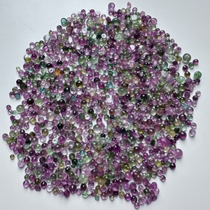 Lot de tourmalines naturelles multicolores 133 carats, cabochons en poire, pierres précieuses transparentes, tailles mixtes de 3 à 6 mm, haute brillance, vente en gros - Product Image 3