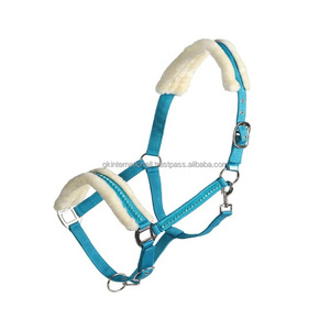 Licol de cheval en nylon de qualité supérieure rembourrage et couture en polaire de vison confortable blanc - Product Image 4
