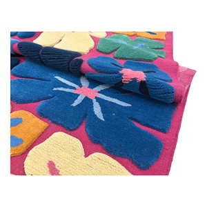 Alfombra Dhurrie de Lana Hecha a Mano, Diseño Abstracto Moderno, Pelo Corto, Ecológica, Antibacteriana, Antideslizante, Apta para Mascotas - Product Image 3