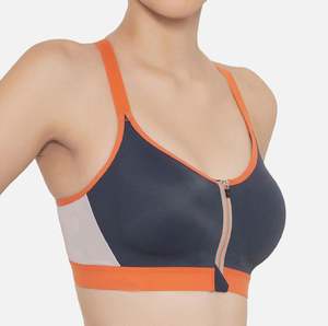 Ensemble de leggings longs et soutien-gorge de sport croisé pour femme, couleur unie, respirant, en Spandex/Polyester, col rond, taille haute, pour la gym, le yoga et l'athlétisme - Product Image 3