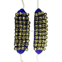 Paire de clochettes Ghungroo bleues à 4 cordes, en laiton plaqué, avec impression numérique et couleur personnalisée, pour danse folklorique et classique indienne, personnalisable