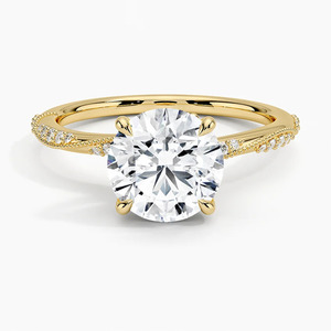 แหวนเพชรเม็ดเดี่ยวลายมิลเกรนแบบวินเทจ - Product Image 1