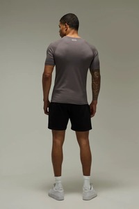 Camiseta deportiva de manga corta para hombre, ajustada, para gimnasio, entrenamiento muscular, compresión, cuello redondo, fitness, top ajustado para hombre - Product Image 3