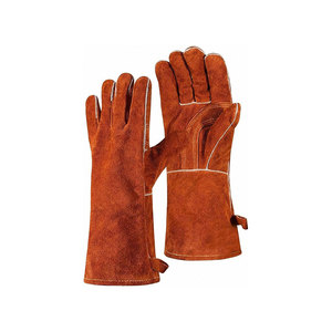 Guantes de Soldadura de Cuero con Pulgar Recto, Resistentes al Calor, para Trabajo Pesado, Uso Profesional - Product Image 1