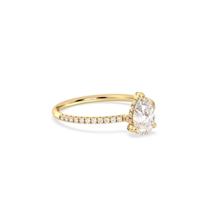 Bague REYES artisanale en moissanite en forme de poire avec halo caché en argent sterling 925, certifiée GRA, bijoux fins de luxe pour femmes - Product Image 3
