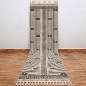 Alfombras de Área Hechas a Mano de Algodón con Tejido Plano, Antideslizantes, Lavables, Reversibles, con Estampado de Bloques, Tamaño Personalizado para Sala de Estar, Dormitorio, Oración - Product Image 2