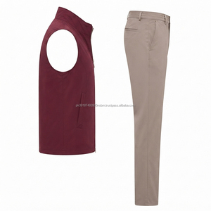 Conjunto Reversible Borgoña Falcon para Hombre: Chaleco Sin Mangas, Pantalón Chino, Transpirable, para Invierno, Aire Libre, Multibolsillos, Color Sólido - Product Image 3