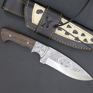 Wholesale OEM Customizable Engraving Steel Fixed Blade Hunting Knife Engraved Knives With Custom color & size - Product Image 1