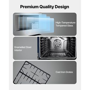 30-Inch Freestanding Stainless Steel Gas <b>Range</b> Oven with 5 Sealed Cooktop Burners and Easy Reach Racks Oven Stove - Product Image 6