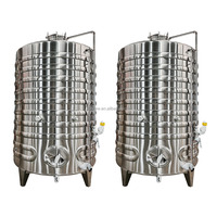 Cuve de fermentation de vin en acier inoxydable de 100-1000 L à capacité variable avec structure de refroidissement enveloppée pour la fermentation de vin de fruits en cave de vinification