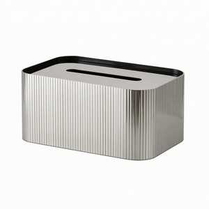 Ensemble de boîtes à mouchoirs argentées, forme rectangulaire et carrée, design élégant, boîte à mouchoirs en métal de haute qualité pour la salle de bain, à poser sur le comptoir - Product Image 5
