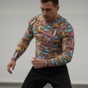 เสื้อรัดกล้ามเนื้อแขนยาวแบบซับลิเมชั่นสำหรับผู้ชาย เหมาะสำหรับการฝึกซ้อม BJJ MMA ศิลปะการต่อสู้ ยิม และการออกกำลังกาย - Product Image 3