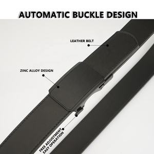 Men's Premium Quality Classic Casual Cow Hide Genuine Leather Belt <b>Adjustable</b> Length Steel Buckle Eco-Friendly Durable Heavy - Product Image 4