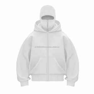 Hoodies Balaclava en molleton de coton respirant de haute qualité pour l'hiver, style streetwear, avec masque ninja intégré - Product Image 1